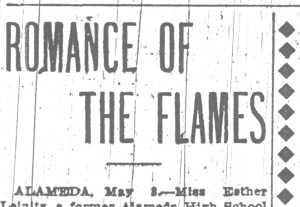 Newspaper Headline: Romance of the Flames