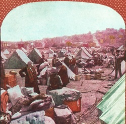 IMAGE: Refugee Camp and shelters at Ft. Mason, San Francisco, 1906